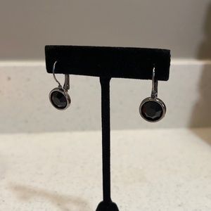 Black stone drop earrings
